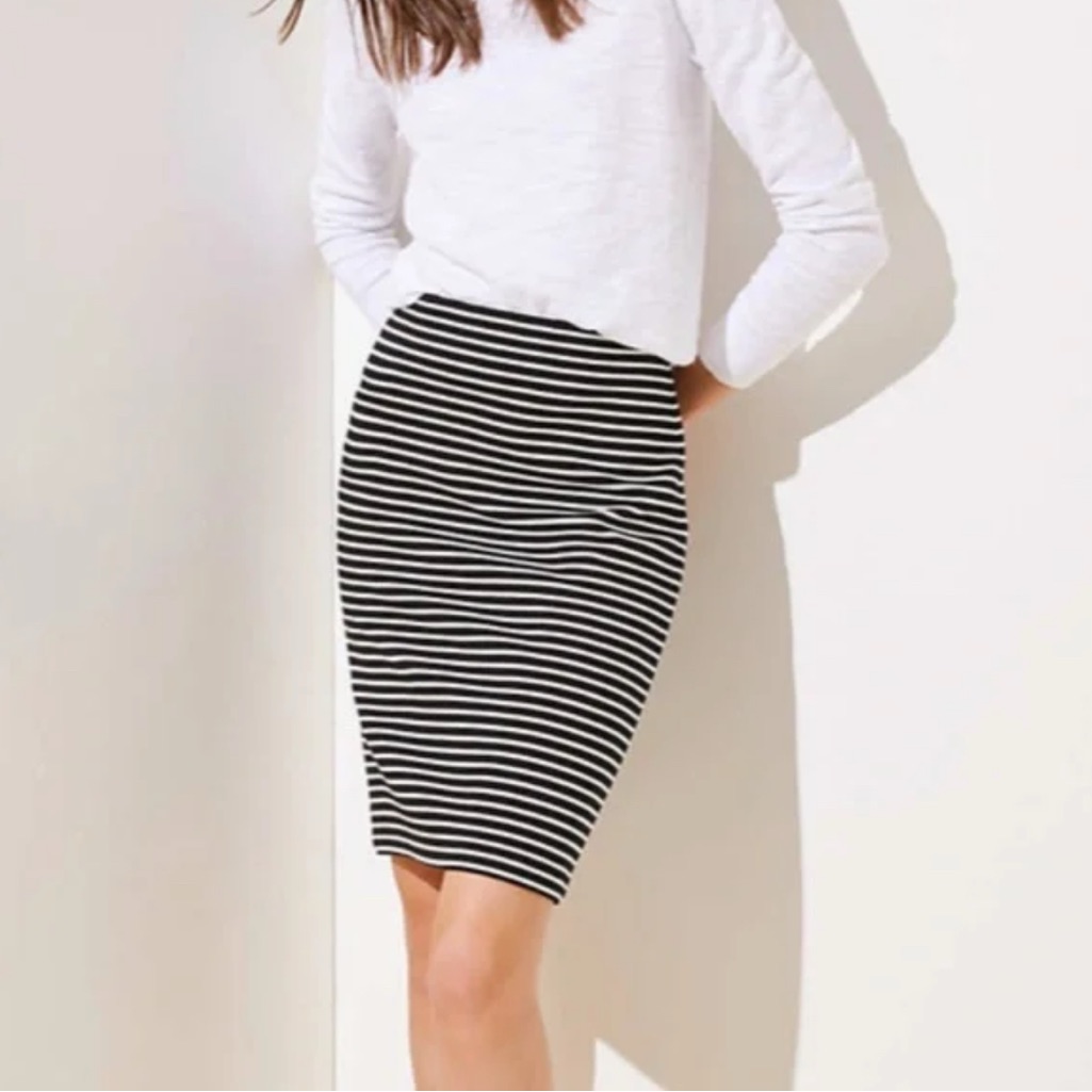 Striped Black And White Women's Skirt